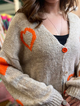 Load image into Gallery viewer, LIBBY Love Cardigan (stone/orange)
