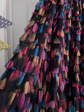 Load image into Gallery viewer, Dotty Balloon Ruffle Tulle Skirt (black multi)