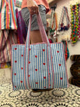 Load image into Gallery viewer, 100% Cotton Love Tote (baby blue)