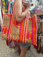 Load image into Gallery viewer, 100% Cotton Tiger bag (pink/orange)
