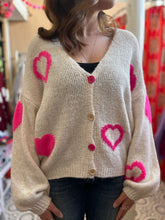 Load image into Gallery viewer, LIBBY Love Cardigan (off white/pink)