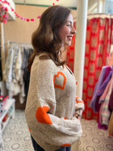 Load image into Gallery viewer, LIBBY Love Cardigan (stone/orange)