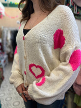 Load image into Gallery viewer, LIBBY Love Cardigan (off white/pink)