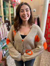 Load image into Gallery viewer, LIBBY Love Cardigan (stone/orange)