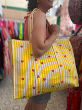 Load image into Gallery viewer, 100% Cotton Love Tote (lemon)

