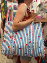 Load image into Gallery viewer, 100% Cotton Love Tote (baby blue)
