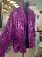 Load image into Gallery viewer, Sequin Kimono jacket (magenta)
