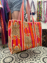Load image into Gallery viewer, 100% Cotton Tiger bag (pink/orange)
