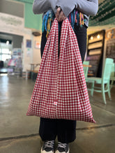 Load image into Gallery viewer, Midi LOOT BAG (red gingham)
