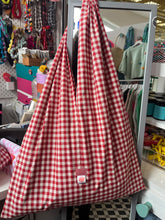 Load image into Gallery viewer, Midi LOOT BAG (red gingham)
