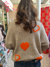 Load image into Gallery viewer, LIBBY Love Cardigan (stone/orange)
