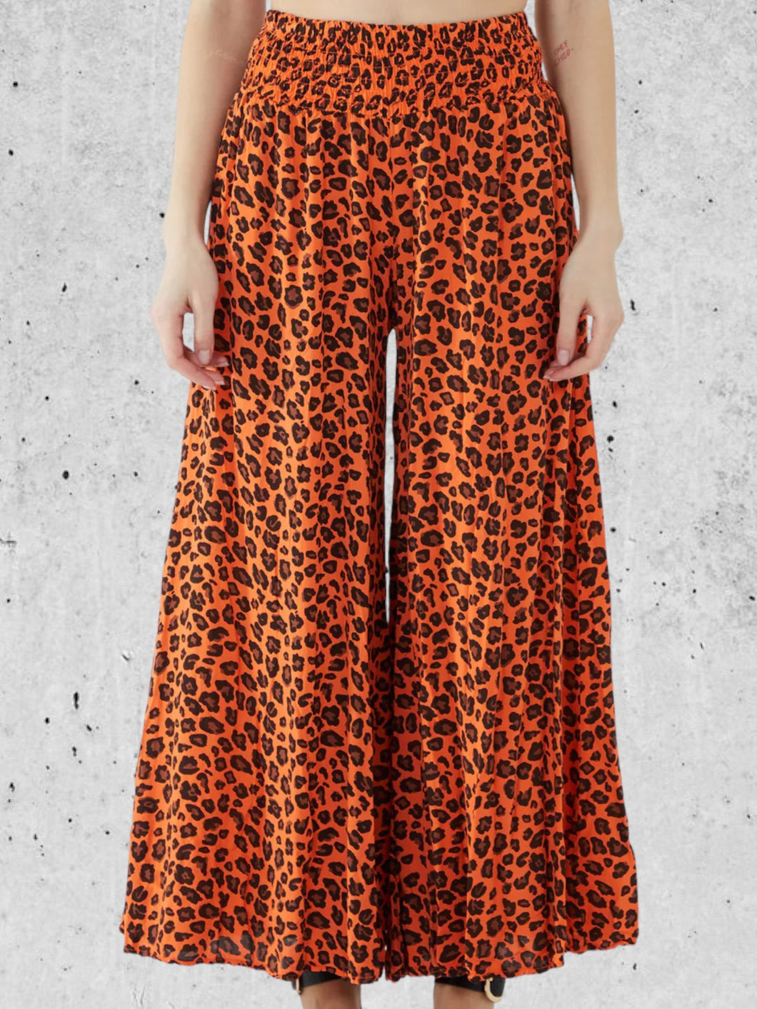 SALE Leopard palazzo trousers (orange)
