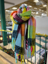 Load image into Gallery viewer, ‘LAURA’ Check neon scarf
